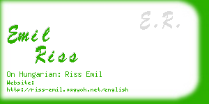 emil riss business card